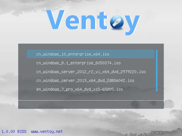 Ventoy home page.